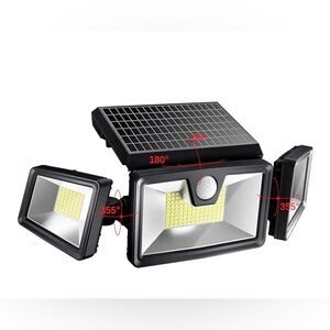 Solar Flood Lights Outdoor, 214 LED Motion Sensor 2-PACK